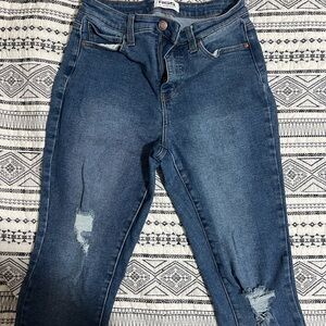 Blue Distressed Women's Jeans